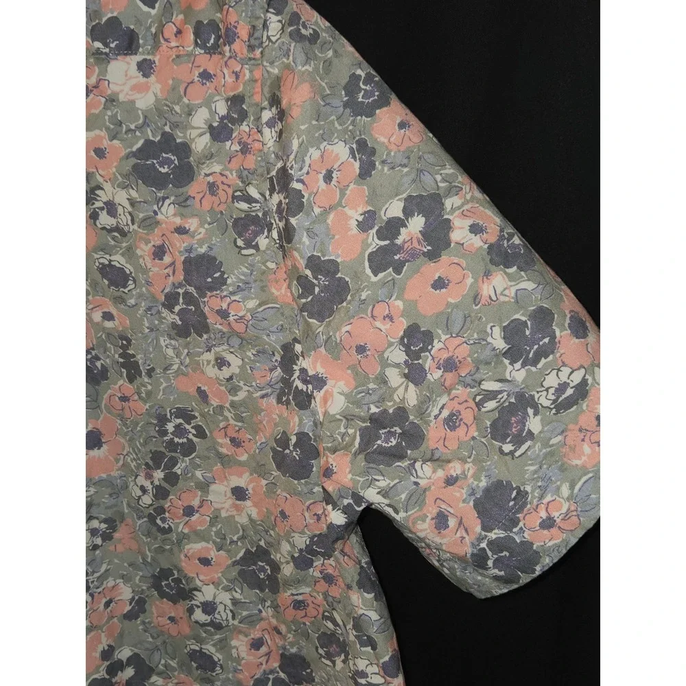 J.Crew Mens Floral Secret Wash Shirt Short Sleeve Button Down Casual‎